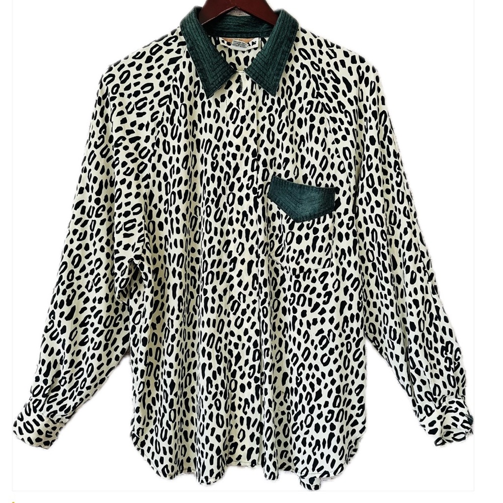 Vintage Blouse By Jordan. 80s 90s Animal Print